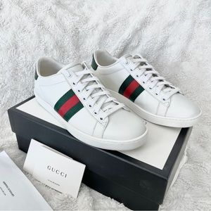 AUTHENTIC Gucci Women's Ace leather sneakers - Like new!